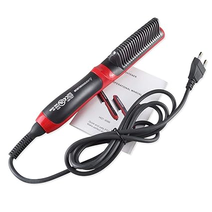 HQT-908B Alisador de pelo Durable Cepillo de peine del pelo recto eléctrico LCD con