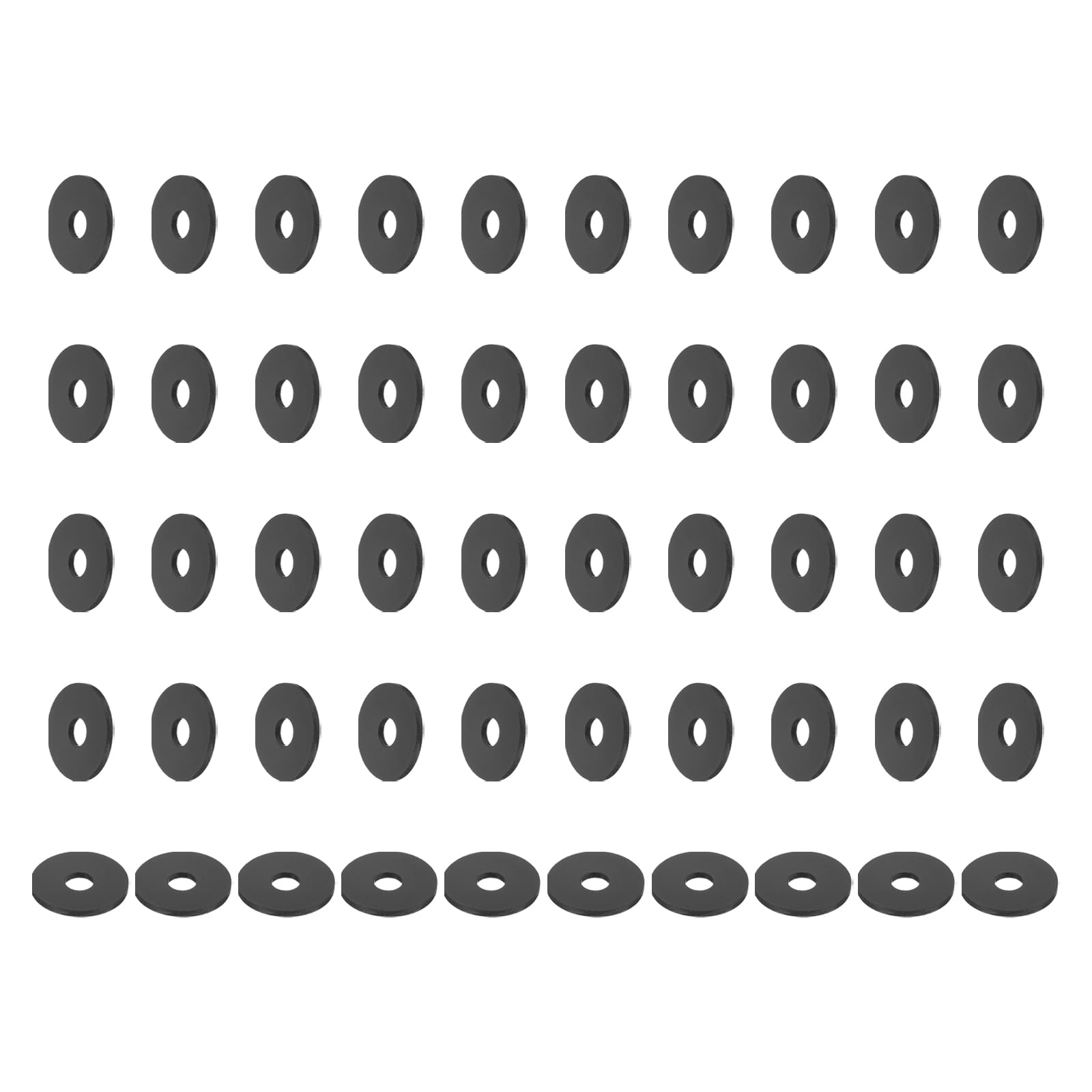 PATIKIL Nylon Flat Washers, 100 Pieces 0.2" ID 0.59" OD 0.04" Thickness Plastic Seal Gaskets Ring Flat Spacer for Sealing Plumbing Faucet Hose, Black — image 1