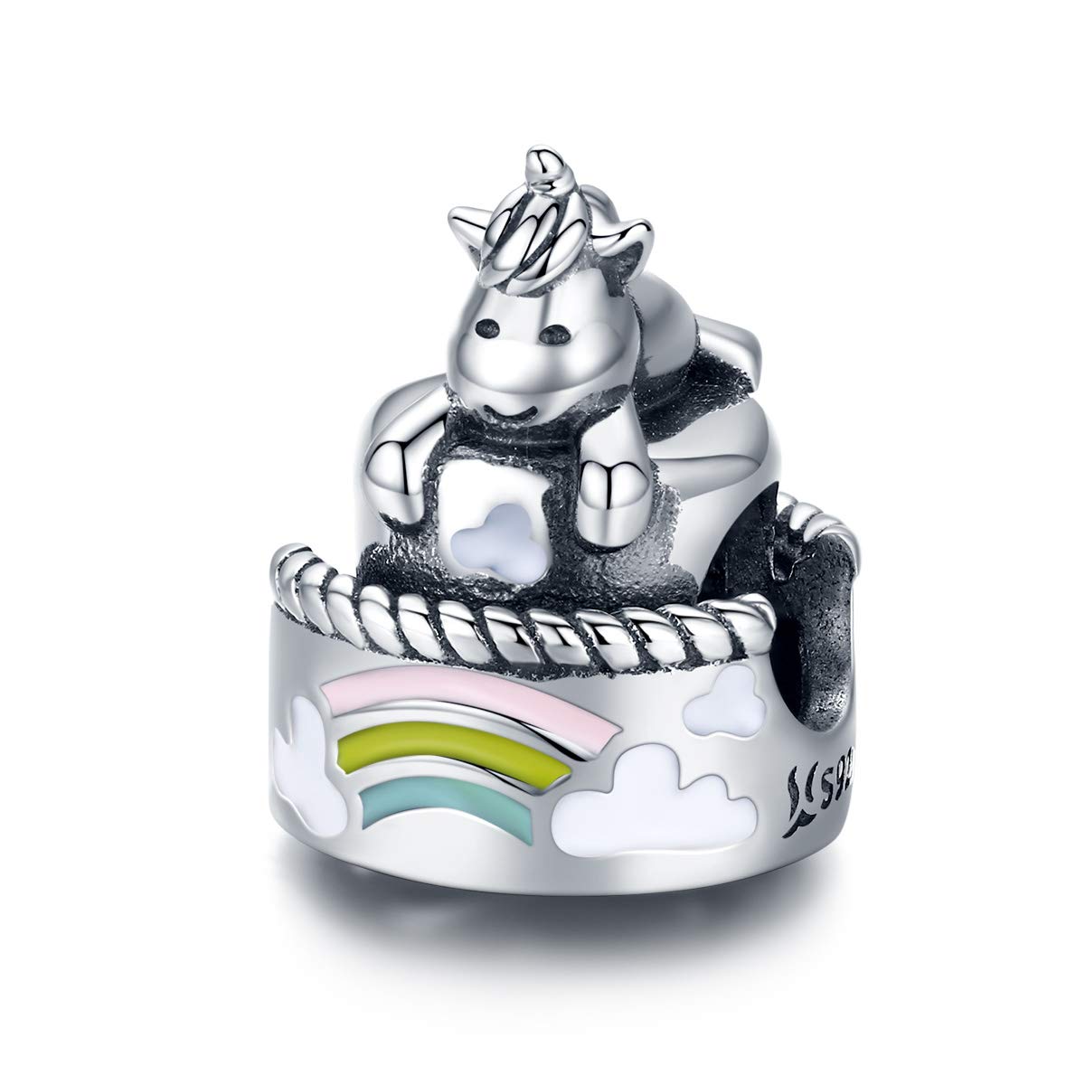 Bijoux Blu Unicorn Cake Metal Beads Women Charm Silver 925 Original Fit Bracelet & Bangle Genuine Sterling Silver Jewellery