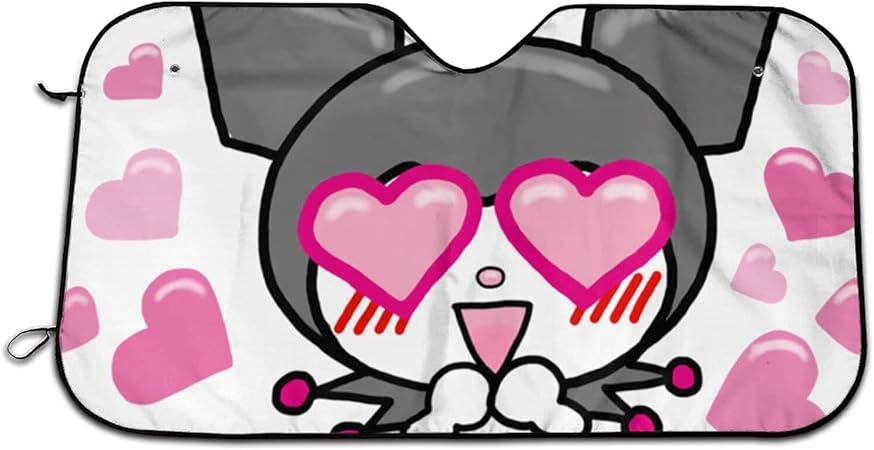 Amazon サンリオ クロミ 車用サンシェード 車用遮光サンシェード 軽自動車 簡単取り付け フロントシェード 遮光日よけ 暑さ 日焼け防止 Uvカット 断熱 日除け 車用品 折り畳み 吸盤付き 軽自動車 紫外線対策 汎用 遮光フロント 高密度生地 70x130cm サンシェード 車