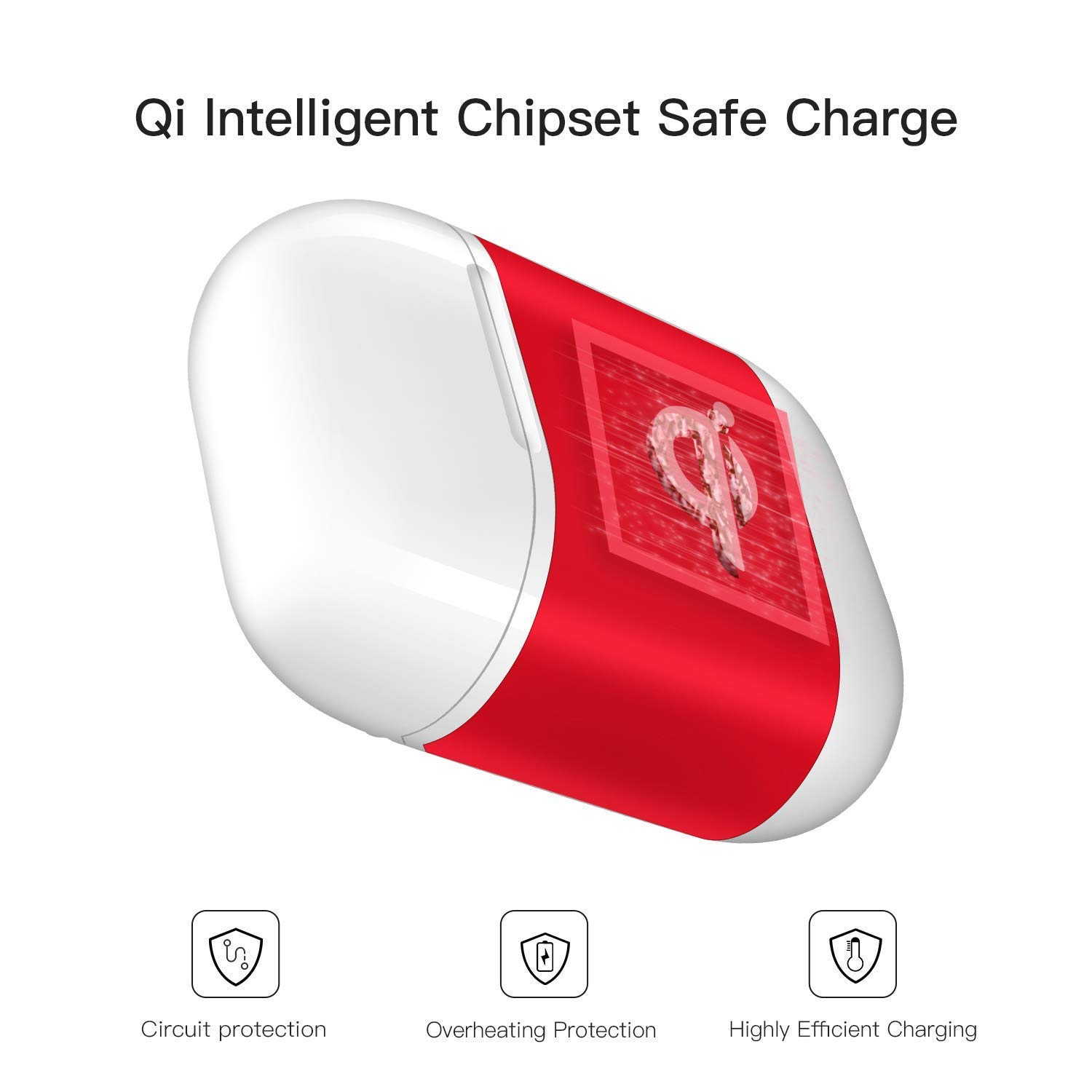 Qi Wireless Charging Case Compatible with AirPods, Wireless Charging Case& Protective Drop-proof Case for AirPods (No Airpods Included)