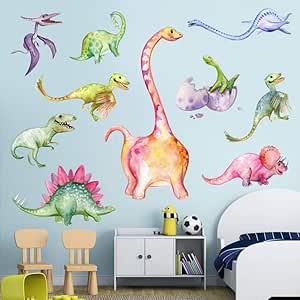 XMDNYE Dibujos Animados Acuarela Dinosaurio DIY Etiqueta de la Pared