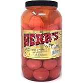 Herb's Packed In Vinegar Red Pickled Eggs, 67 oz, Gallon size plastic jar