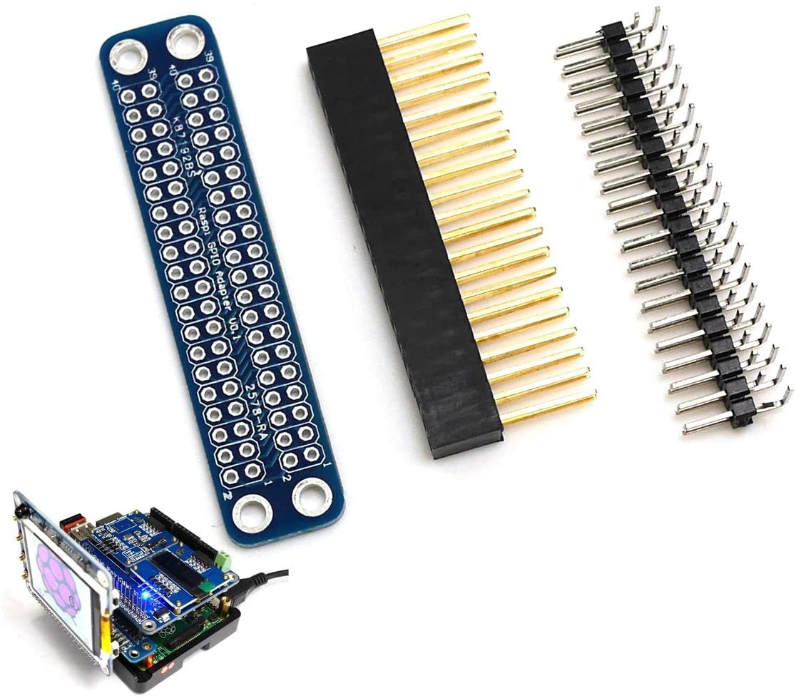 Fasizi Unassembled Double GPIO Adapter for Raspberry Pi 3 Model B, 2 Model B, A+, B+, Zero Transfer GPIO to Front