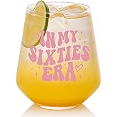 60th Birthday Gifts For Her - In My 60s Era Wine Glass, Best 30th Birthday Gifts For Women, 60 Years Old Gifts For Sister, Son, Daughter, Mom, Best Friend, Birthday Glass For Decorations, 18oz