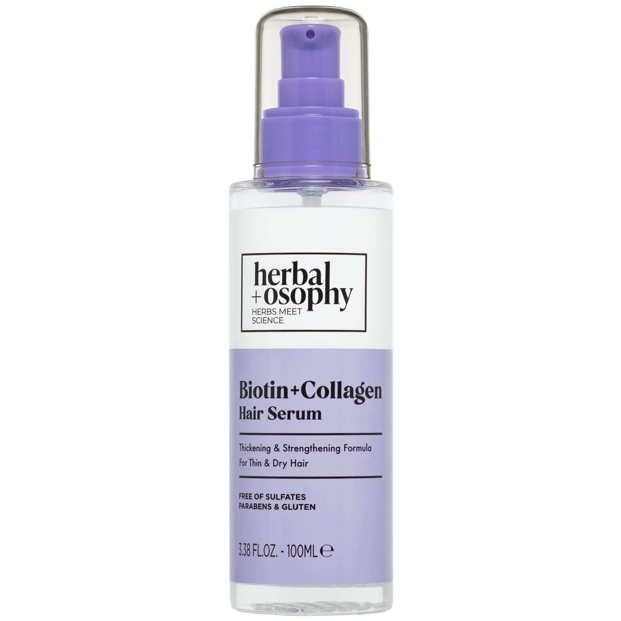 Herbalosophy Hair Growth Formula - Biotin & Collagen Shampoo and Conditioner Set with Serum and 8.5oz Hair Mask for Thin, Dry Hair