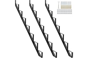 Zwinz Steel Stair Riser 7 Step 3 Pack, Metal Stair Stringers for Deck Height 57 inches, Steel Stair Step Riser for Outside Stairs