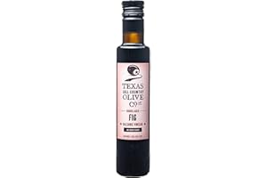 TEXAS HILL COUNTRY OLIVE CO. Fig Balsamic Vinegar - Gourmet Barrel Aged Infused Balsamic Vinegar - Great for Dressing Dipping Glazing - No Artificial Flavors or Added Sugar - Made in Texas (8.5 oz)