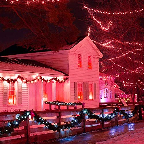 Mother\'s Day Gift Solar String Lights (2 Pack) ,Solar Fairy Lights,16.4Ft 50LEDS IP65 Waterproof Wire Lighting for Indoor Outdoor Christmas Tree Halloween Home Garden Wedding Party Decoration(Red)