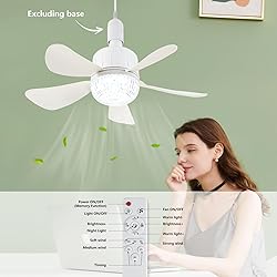 Dalouguan Socket Fan Light with Remote, 18" Clear