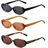 Laurinny 90s Sunglasses for Women Men Retro Small Oval Sunglasses