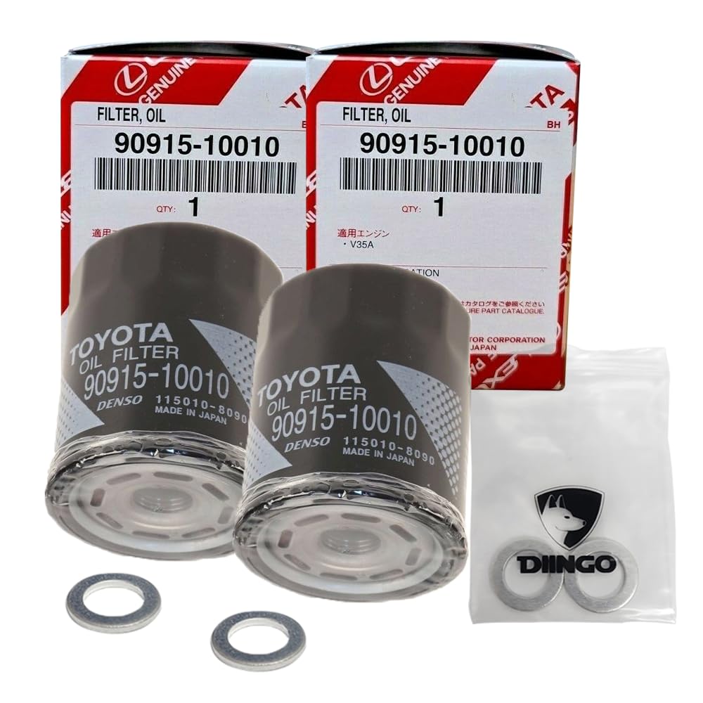 Photo 1 of Genuine OEM Engine Oil Filter 90915-10010 Replacement (2pcs) + DIINGO Engine oil Plug Drain Gasket 90430-12031 (2pcs) For V6 3.5L 3.4L Tundra 2022-2024 - Sequoia 2023-2024 - 90915-YZZN3 new version