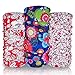 Ourdoor Sports Multifunctional Headwear Neck Gaiter Scarf Wrap Face Mask Headband For Riding, Hiking - Magic Seamless Tube Bandana (9PCS Flora 3)