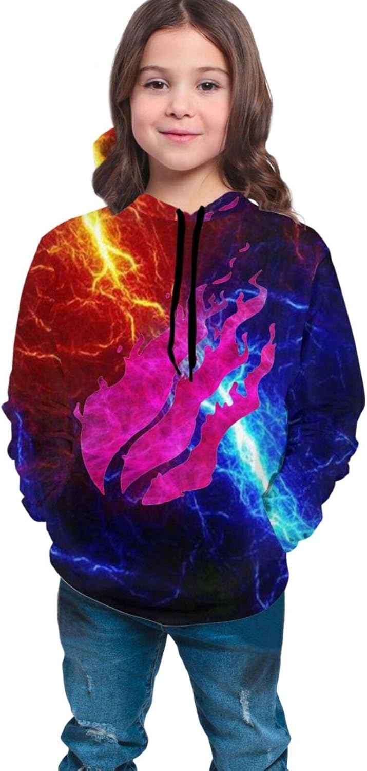 LOSIAN 3D Printed Children's Preston Fire Nation Playz Gamer Flame Pullover Hoodie Sweatshirt for Girls/Teen/Kid's/Boys: Clothing