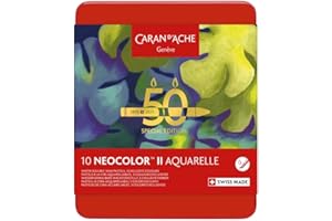 Caran d'Ache Box of 10 NEOCOLOR™ II Aquarelle Pastels 50 Years Dark – Special Edition