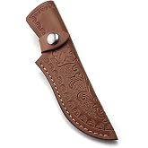 Leather Sheath for Fixed Blade Straight Knife Sheath Bag Waist Scabbard Pouch EDC Outdoor Case Fit Less Than 4.33" Long Blade Durable (Brown)