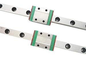 TEN-HIGH MGN15 200mm Linear Guide Rail Linear Motion Slide Rails Linear Motion Products, for 3D Printer and CNC Machine, 2pcs Rails + 2pcs MGN15H Block Bearings (Longer Block)