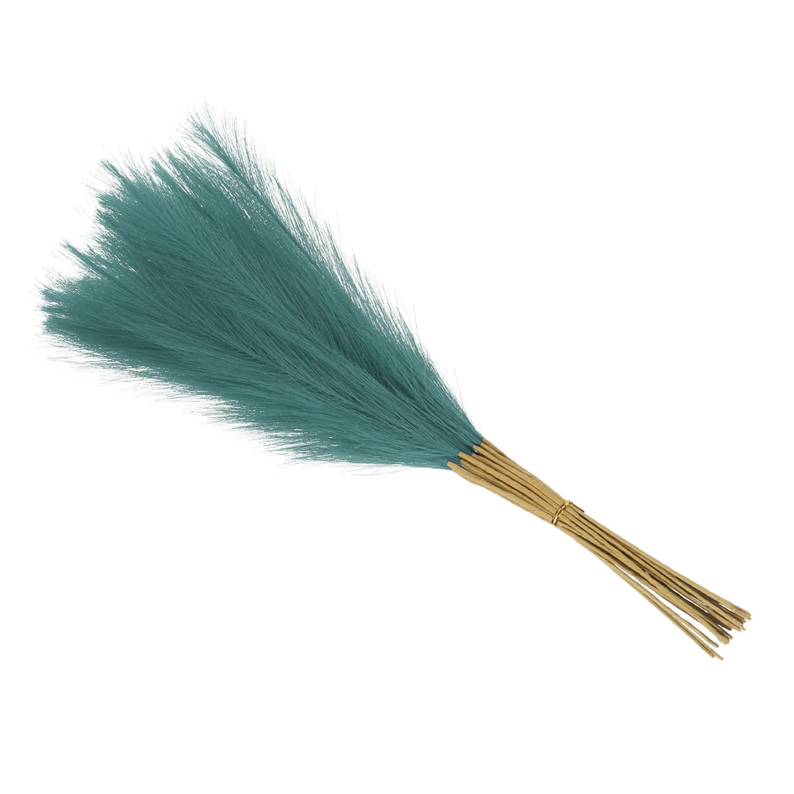 Rebower Faux Pampas Grass Fake Pampas Grass Decor, [for Living Room Party Wall Vase Wedding Decoration] - 21"/55cm / Light Blue / 15 Pcs