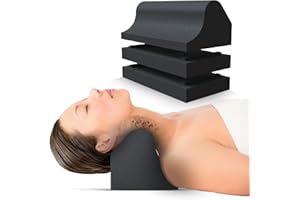 BONSAI WELLNESS Cervical Traction Orthotic Chiropractic Neck Alignment Device for Spinal Curve Tension Stretching Forward Head Posture Pain Relief and Physical Therapy (Black)