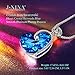 J.NINA Blue Heart Necklace for Women Blue Crystal Necklace Rose Flower Necklace Heart of the Ocean Necklace Jewelry for Women Gifts for Women Wife Grandmother Mom Gifts for Anniversary Birthday