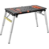 TLGREEN Multifunctional Folding Work Table, 7 in 1 Work Benches for Garage, as Portable Workbench, Sawhorse, Scaffold, Platfo