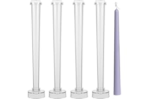 Candle Molds, Taper Candle Mold, 4PCS Clear Plastic Taper Molds, 10.2 Inch Non Stick Stick Mold, Reusable DIY for Making, for