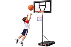 Yohood Kids Basketball Hoop Outdoor Height Adjustable 3-7 FT, Portable Basketball Goal System for Kids Youth Teens in Backyard/Driveway/Indoor, Shatterproof Backboard and Stable Base