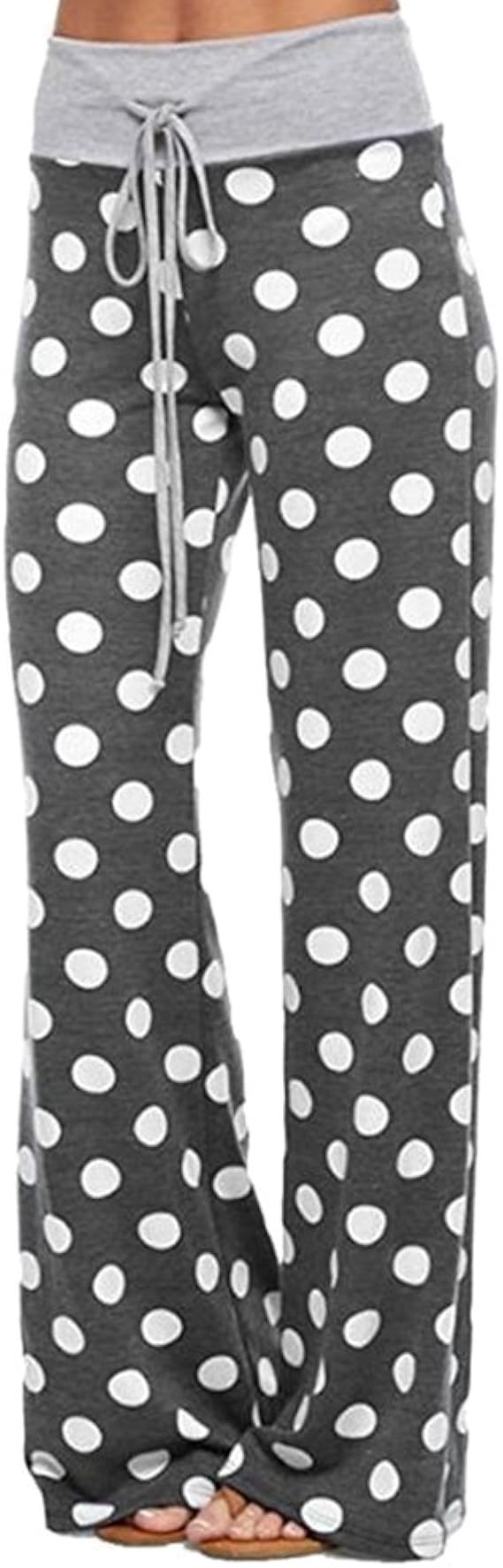 Amazon Zhhlinyuan ファッション デザイナー Casual Camouflage Trousers Loose Wide Leg Waist Harem Wave Point Camo Pants Women Elegant ロングパンツ 通販