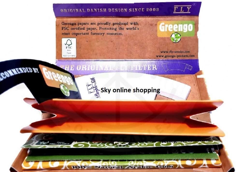 GreengoROLLING PAPERS & FILTER TIPS Chlorine Free Unbleached By SOS (3 in 1 pack, 10 booklets)