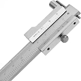 200mm Metal Scribe Calipers, Marking Gauge Calipers with 2 Carbide Needle | 1/128" &plusmn; 0.1mm Accuracy, with Storage Leather Pouch, Imperialand Metric Scale, 0 - 8in Carbide Parallel Crossed Caliper