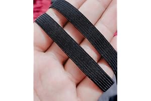 Noshad® Black, 10mm - 3/8" 1cm Flat Elastic Band Cord for Sewing Knicker, Scrunchies, Skirt, Dressmaking, Haberdashery, Clothing, DIY Arts and Crafts Accessory, Material, Supplies (20Meter - 22Yard)