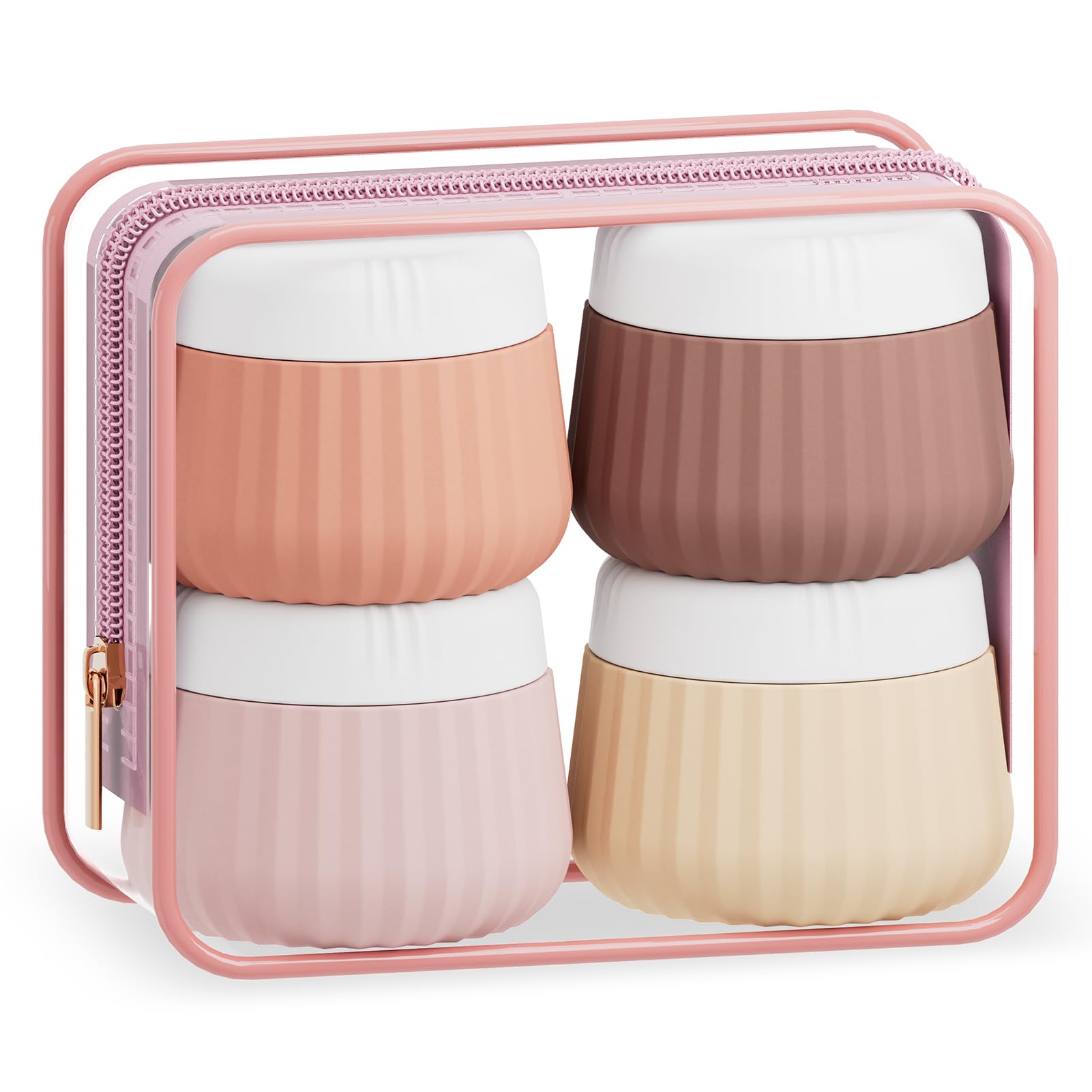 Photo 1 of **Only two*** Mrsdry Travel Containers for Toiletries 4 Pack, TSA Approved Travel Size Toiletries, Travel Size Containers, With Clear Bag Leak Proof Silicone Jars, Travel Essentials Creams Jars Carrying Small Items
