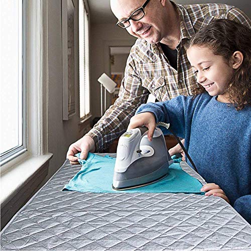 WLLIFE Ironing Mat, Large Travel Ironing Blanket, Thickened Heat Resistant Ironing Pad Cover for Table Top, Kitchen Counter Top,Laundry Room, Etc,Very Convenient for Quick Touch Up(47 x 21.5 inch)