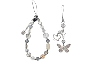 CMVFYL Beaded Phone Charms, Pearl Bracelet Wrist Strap Lanyard, Cute Camera Charm Strap,Phone Keychain Decoration for Wallet AirPods Women