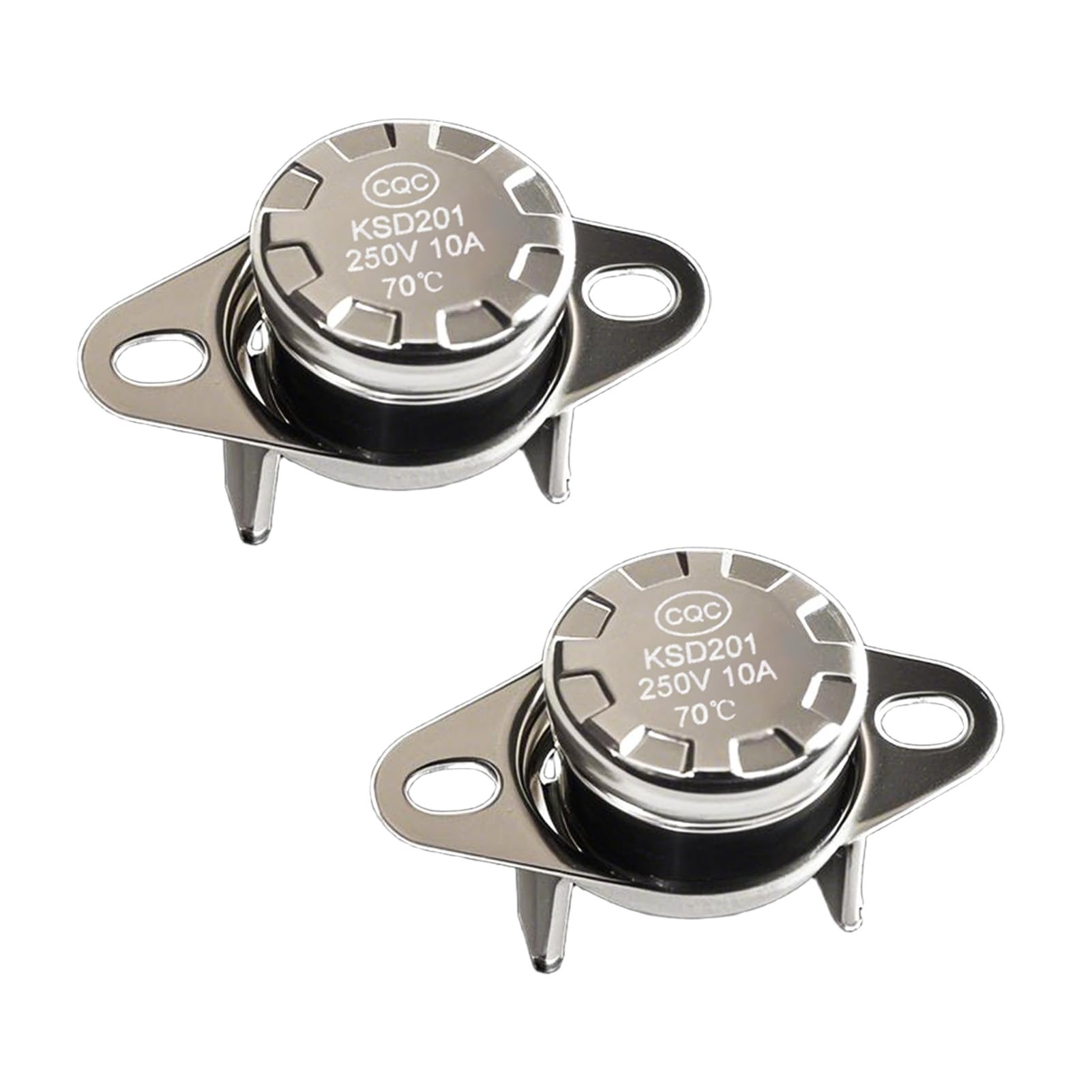 Photo 1 of 2 Pcs KSD201 70°C Thermal Fuse Temperature Control Switch for GE Microwave Oven Water Heater, 250V 10A 70°C, Normally Closed