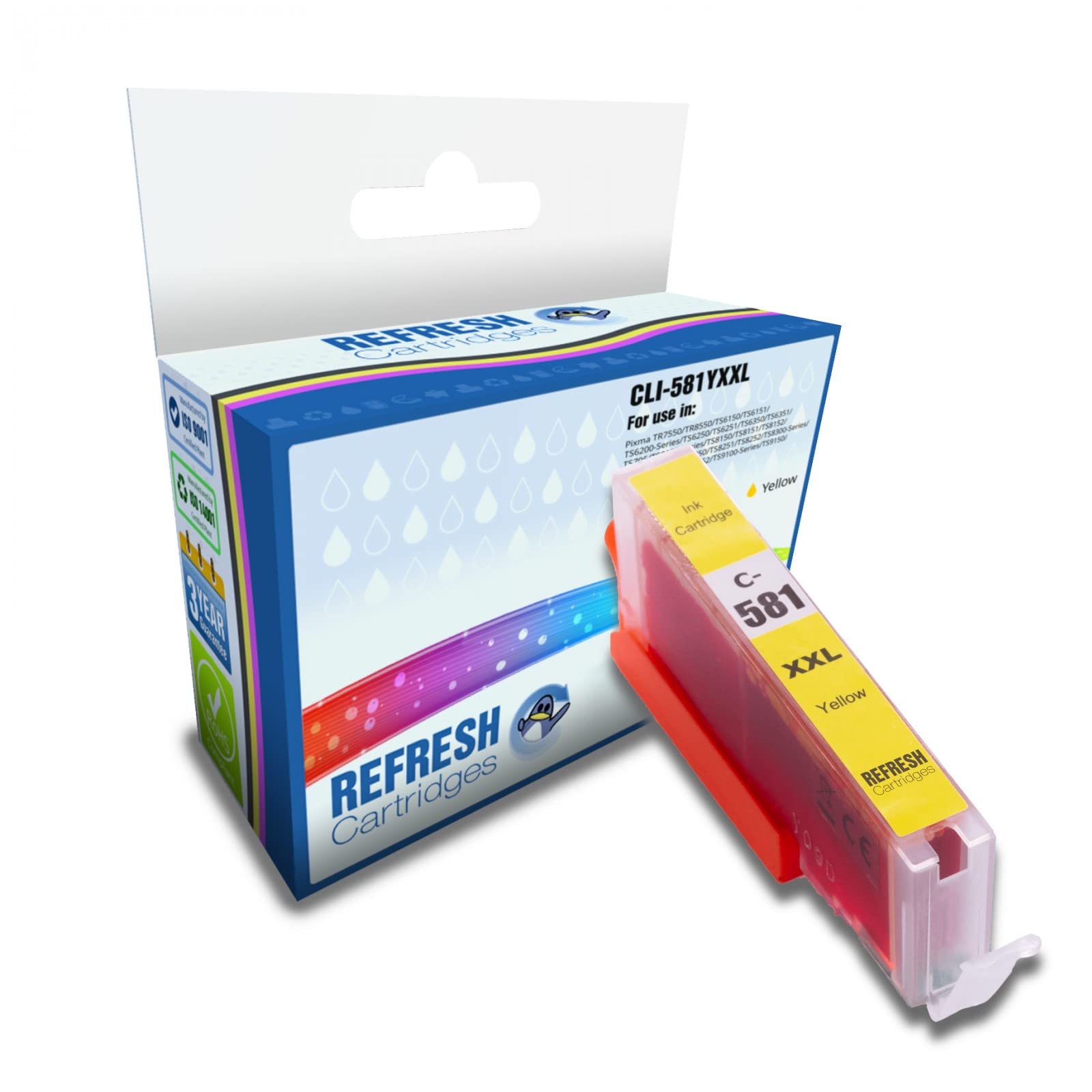 Refresh Cartridges Compatible Ink Cartridge Replacement for Canon CLI-581YXXL (Yellow)