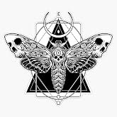 Death Head Moth Skull Sacred Geometry Gothic Vinyl Bumper Sticker | 5 Inch, waterproof UV-resistant vinyl, great for laptops, helmets, tumblers, cars, water bottles