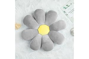 TaiBest Flower Pillow,Flower Shaped Throw Pillow,Flower Shaped Seating Cushion, Floor Pillow, Cute Room Decor & Plush Pillow (23.6, Dark Gray)