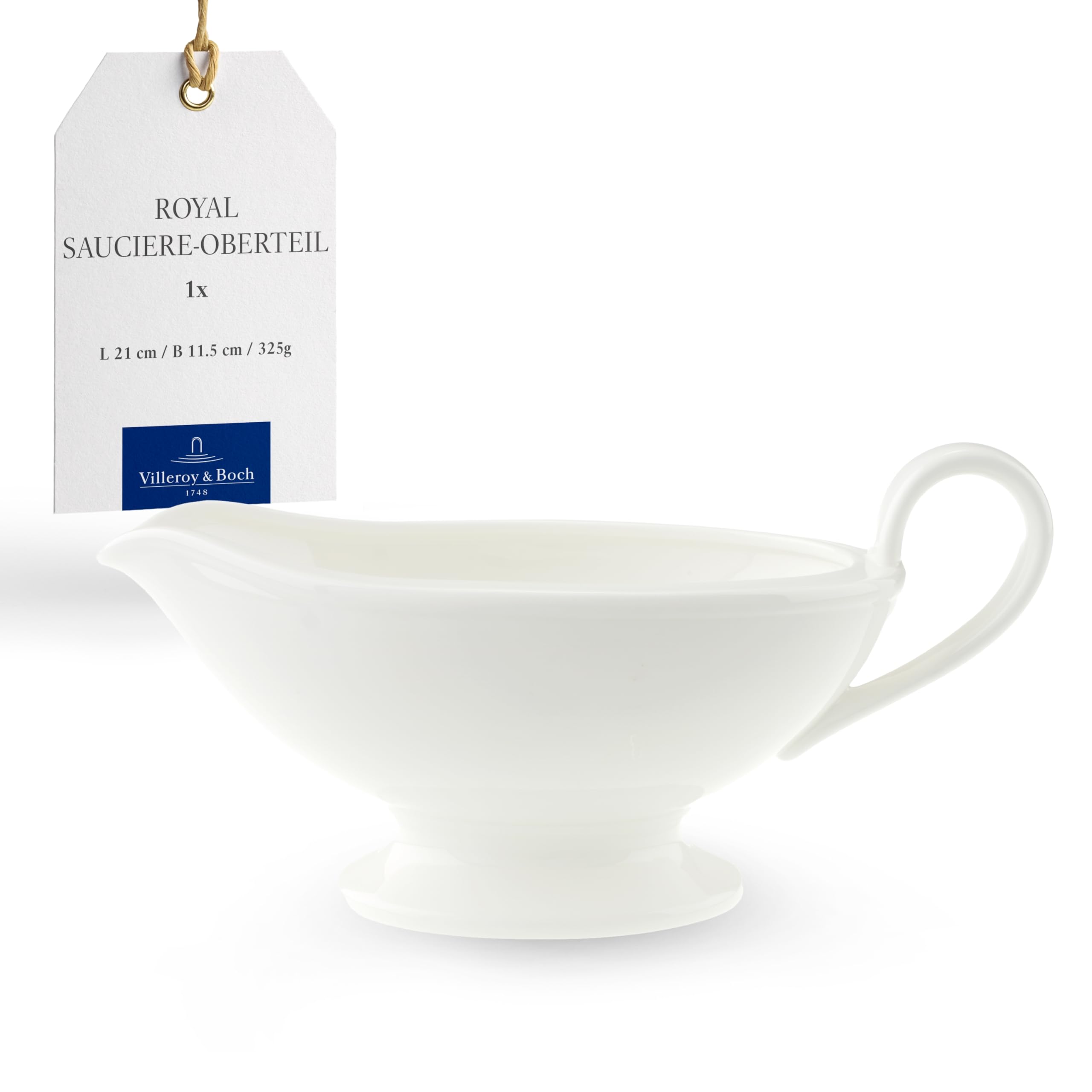 Villeroy & Boch - Royal Sauce Boat, elegant sauce boat with handle made of premium bone china, dishwasher safe, 450 ml