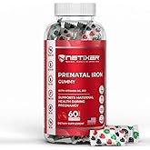 NETIXER Prenatal Iron Gummies – 60 Vegan Gummies | Iron 30 mg, Folic Acid 400 mcg, Vitamin B6 & B12 | Pregnancy Vitamins for Women | Gelatin-Free, Gluten-Free | Individually Wrapped, Strawberry Flavor