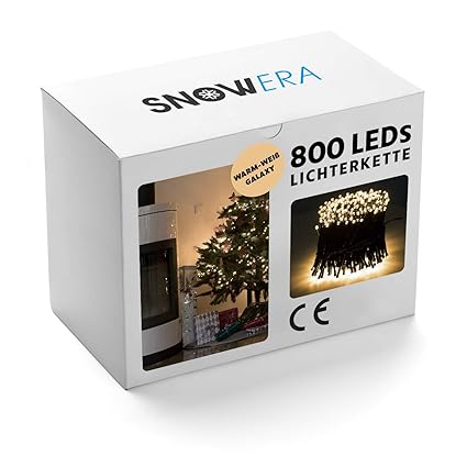 Snowera 800Er Led Galaxy Lichterkette/Weihnachtslichterkette Für Innen & Außen Mit Timer Und Dimmfunktion – Lichtfarbe: Warmw