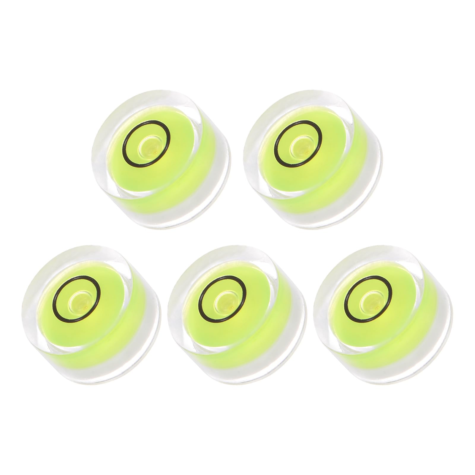 Kozelo 5pcs Small Circular Bubble Spirit Levels - [12mm Diameter 6mm Thickness] Mini Round RV Level Leveling Tools for Travel Trailer Turntable Camera, Lime