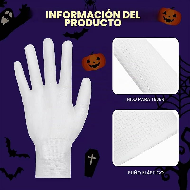 Guantes con Iluminación LED,y 6-modos-LED Luz Fluorescente Guantes para Bailar Carnaval Concierto Halloween Party — foto 3 de 8