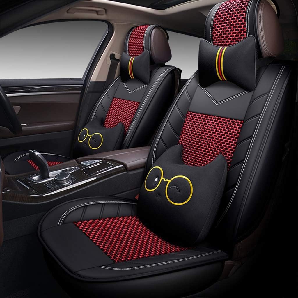 Front Cream Leatherette seat covers fit Vauxhall Corsa 1+1 black/beige