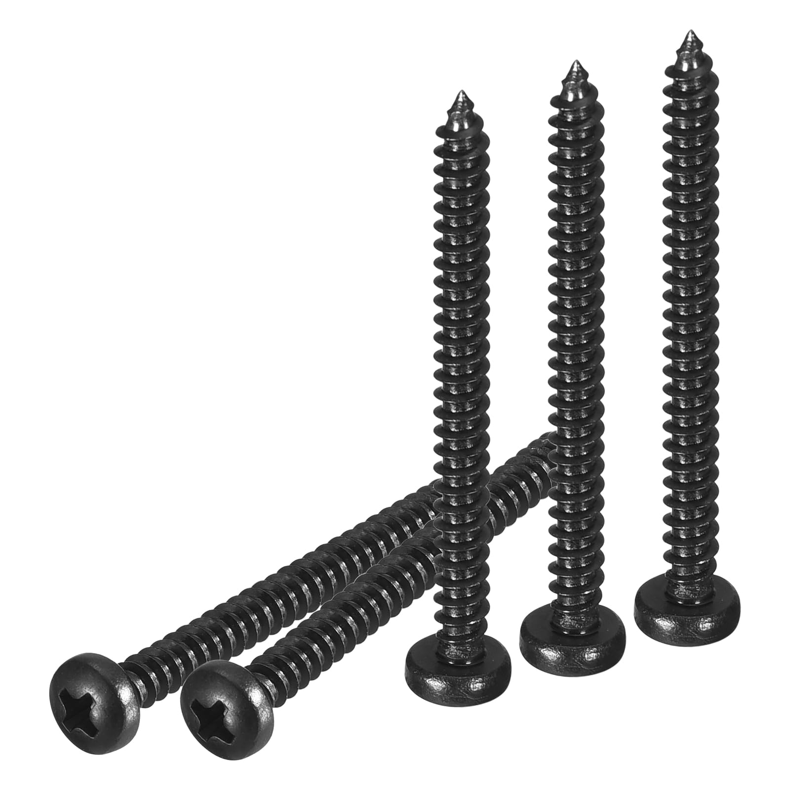 DTGN #4x1-1/4" Phillips Pan Head Self-tapping Screw - 100Pack - Black Oxide 304 Stainless Steel Sheet Metal Screws Wood Screws