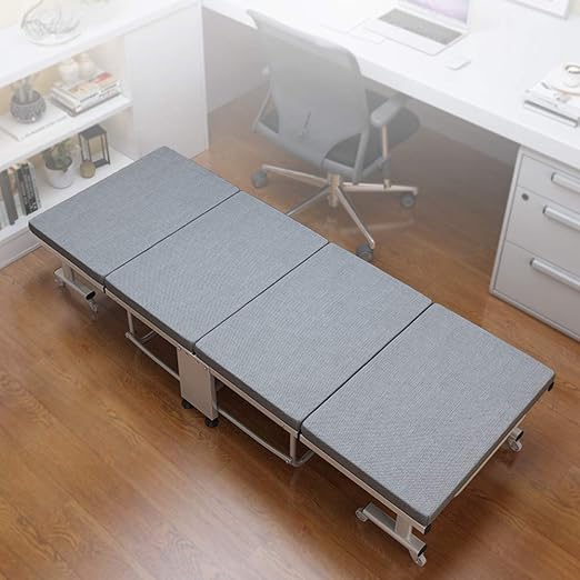 Amazon｜PingFanMi 80×195×四倍スポンジベッドの34cmの容易なストレージ、ポータブル移動ホイールシンプルな伸縮ベッド