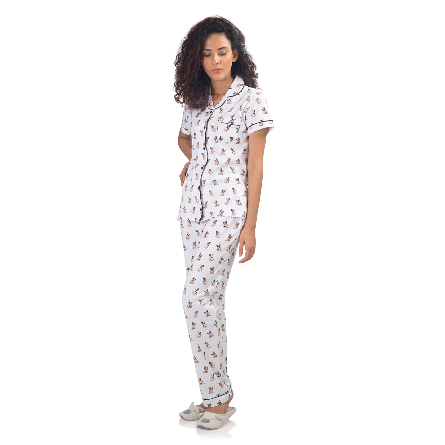 nite flite women's french bulldog pyjama set