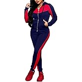 Bealin Women's Jogging Sets 80s 90s Two Piece Outfits Sweatsuit Long Sleeve Zip Tops and Sweatpants Workout Tracksuit Sets