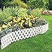 LATTICE FENCE 4 Pc Outdoor Flexible Weatherproof Plastic Garden Edging Border, White