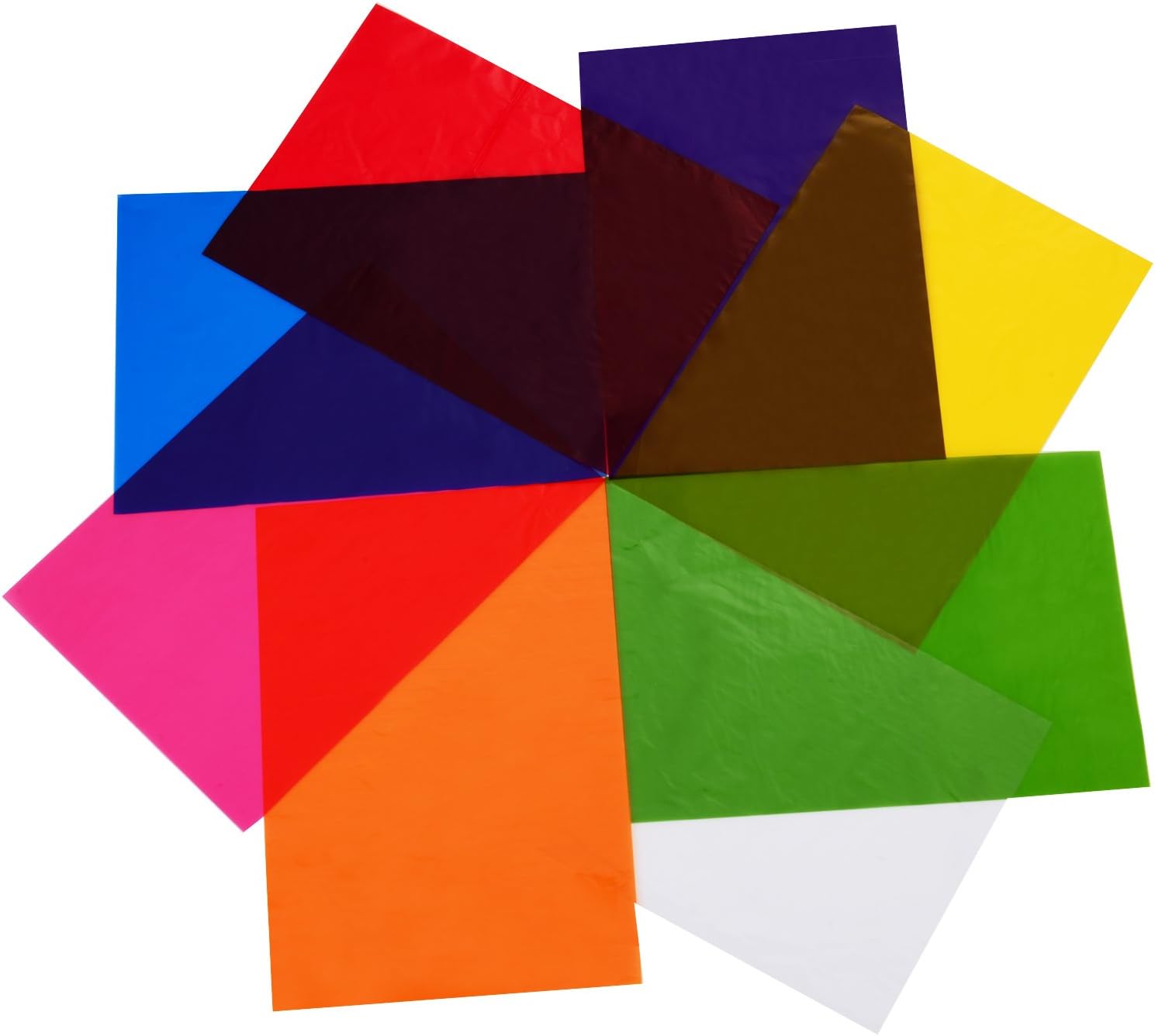 eBoot Cellophane Sheets Cellophane Wrapping Paper, 11.8 Inch by 8.5 Inch, 8 Inch by 8 Inch, 8 Colors, Total 80 Pieces: Health & Personal Care